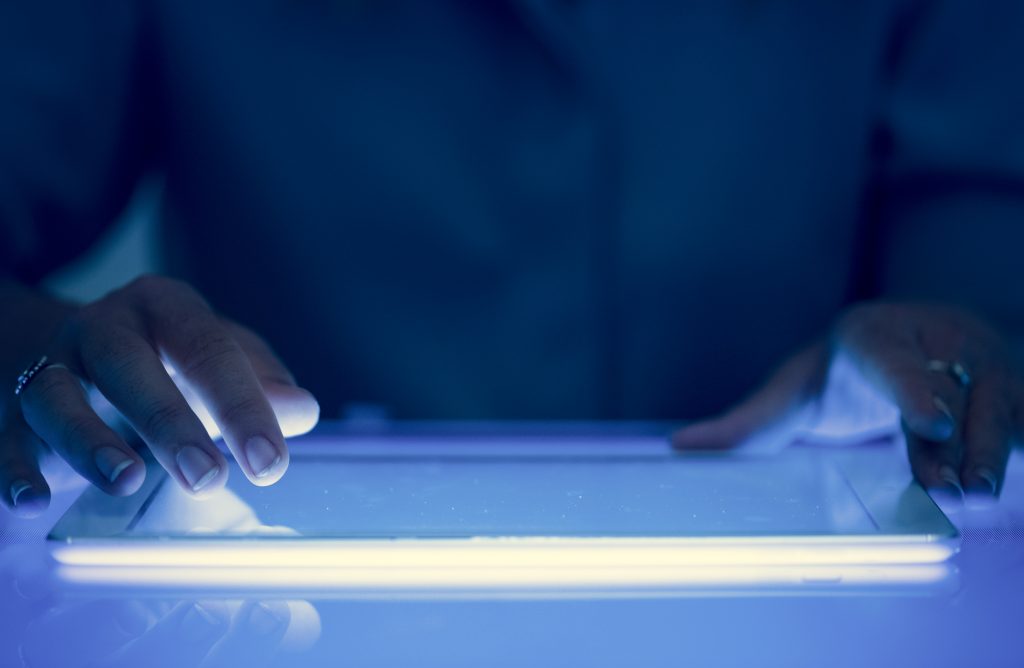 Business person using a digital tablet