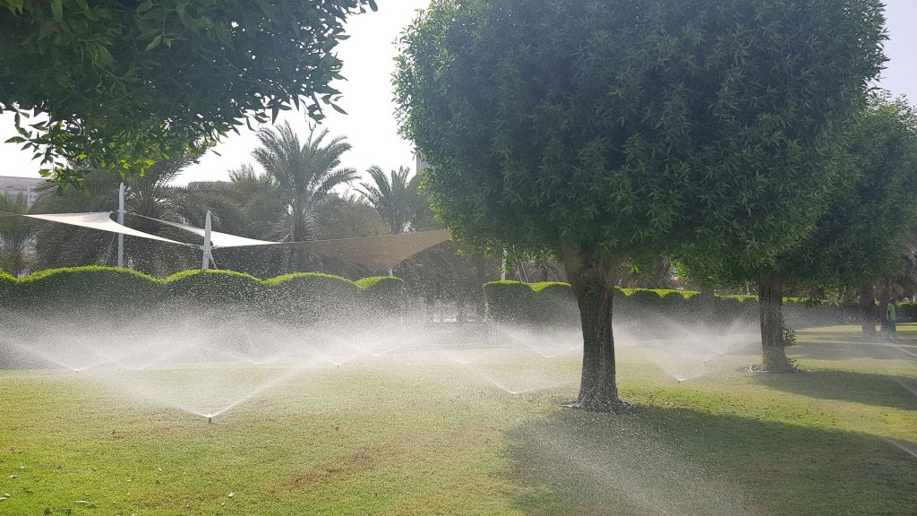 watering-grass-at-the-park-in-abu-dhabi-uaesustain-XX5LC3R